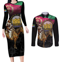 Happy Eritrea Revolution Day Couples Matching Long Sleeve Bodycon Dress and Long Sleeve Button Shirt Remember Hamid Idris Awate - Wonder Print Shop