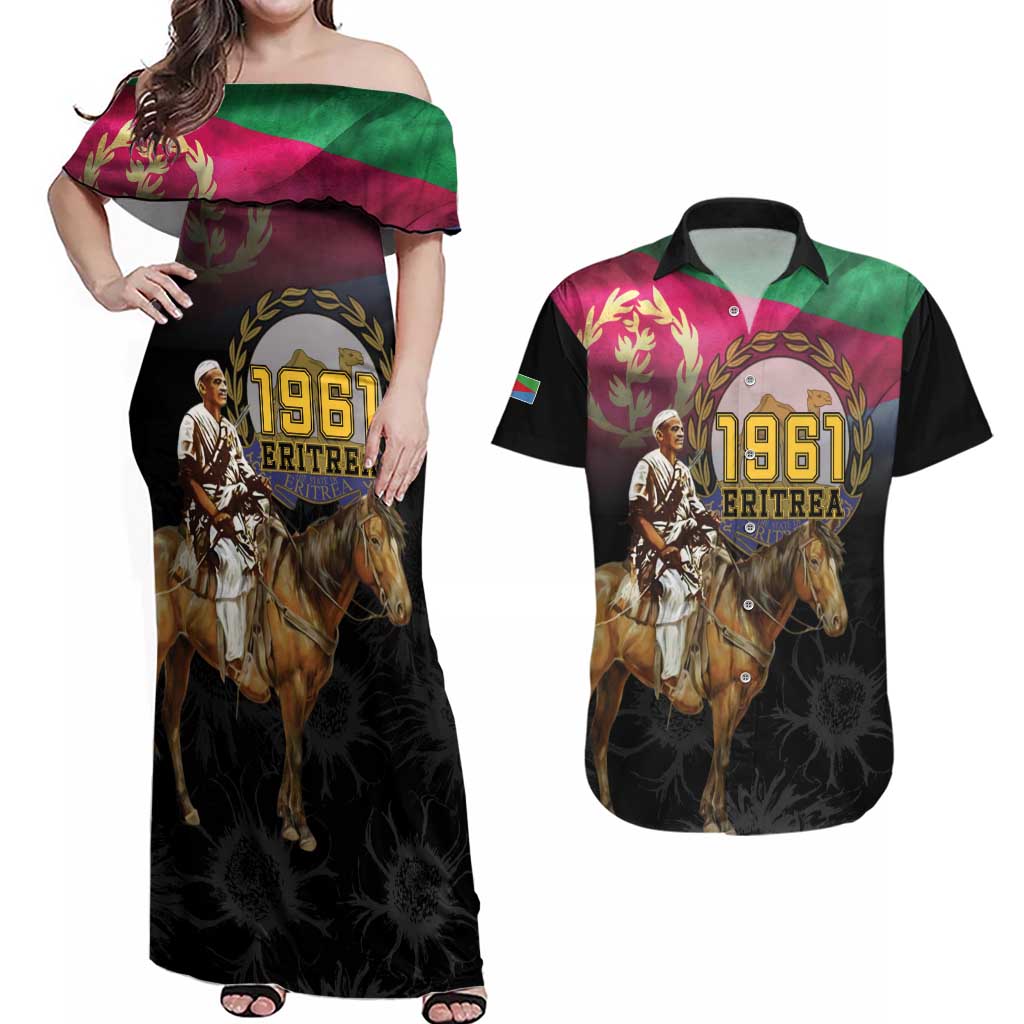 Happy Eritrea Revolution Day Couples Matching Off Shoulder Maxi Dress and Hawaiian Shirt Remember Hamid Idris Awate - Wonder Print Shop