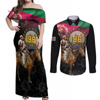 Happy Eritrea Revolution Day Couples Matching Off Shoulder Maxi Dress and Long Sleeve Button Shirt Remember Hamid Idris Awate - Wonder Print Shop