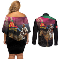 Happy Eritrea Revolution Day Couples Matching Off Shoulder Short Dress and Long Sleeve Button Shirt Remember Hamid Idris Awate - Wonder Print Shop
