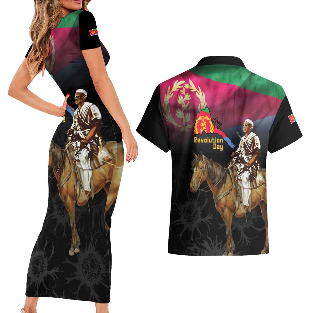 Happy Eritrea Revolution Day Couples Matching Short Sleeve Bodycon Dress and Hawaiian Shirt Remember Hamid Idris Awate - Wonder Print Shop