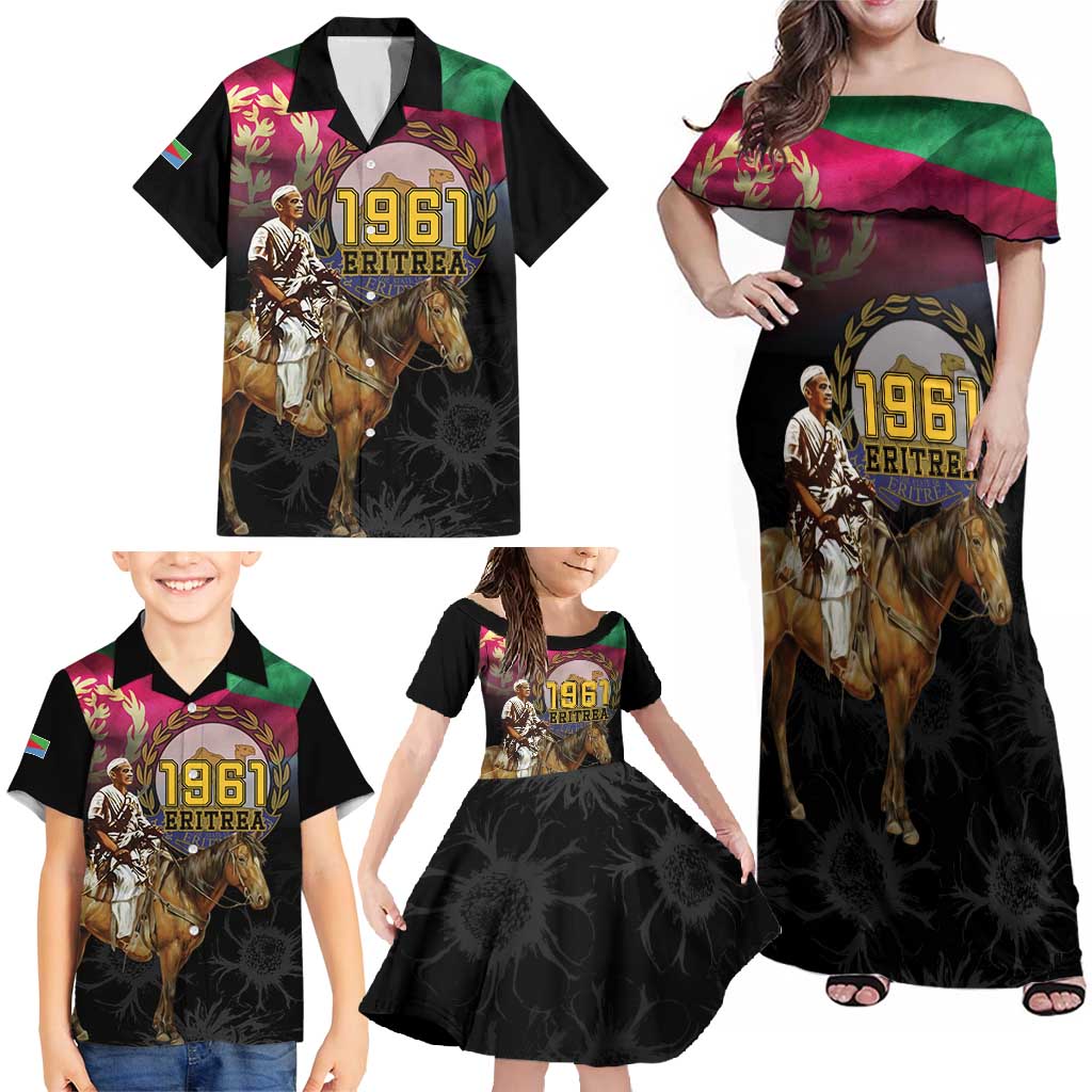 Happy Eritrea Revolution Day Family Matching Off Shoulder Maxi Dress and Hawaiian Shirt Remember Hamid Idris Awate - Wonder Print Shop