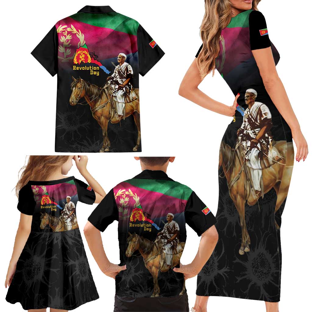 Happy Eritrea Revolution Day Family Matching Short Sleeve Bodycon Dress and Hawaiian Shirt Remember Hamid Idris Awate - Wonder Print Shop