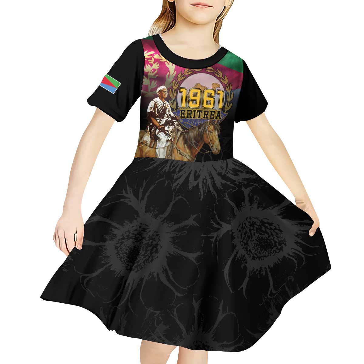Happy Eritrea Revolution Day Kid Short Sleeve Dress Remember Hamid Idris Awate - Wonder Print Shop