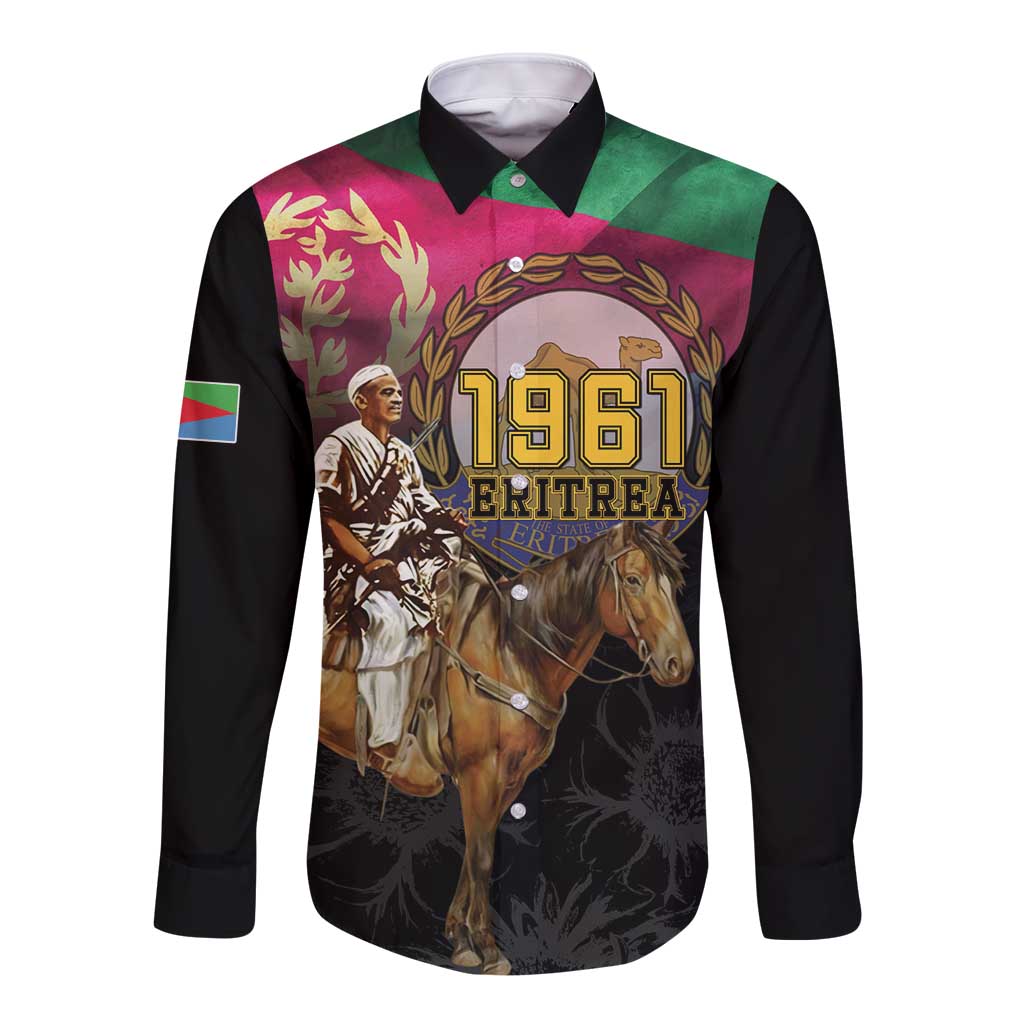 Happy Eritrea Revolution Day Long Sleeve Button Shirt Remember Hamid Idris Awate - Wonder Print Shop