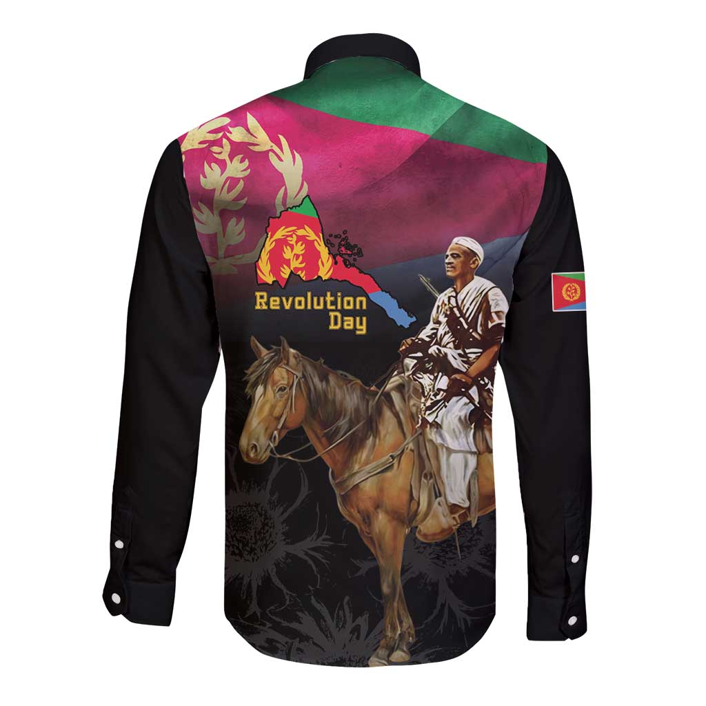 Happy Eritrea Revolution Day Long Sleeve Button Shirt Remember Hamid Idris Awate - Wonder Print Shop