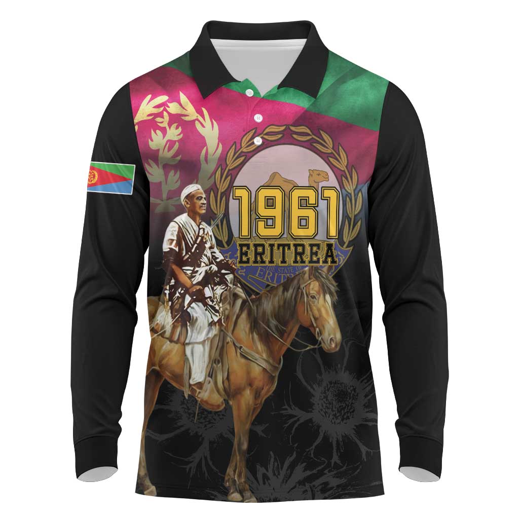 Happy Eritrea Revolution Day Long Sleeve Polo Shirt Remember Hamid Idris Awate - Wonder Print Shop