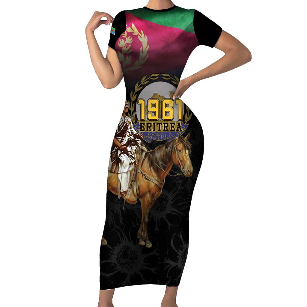 Happy Eritrea Revolution Day Short Sleeve Bodycon Dress Remember Hamid Idris Awate - Wonder Print Shop