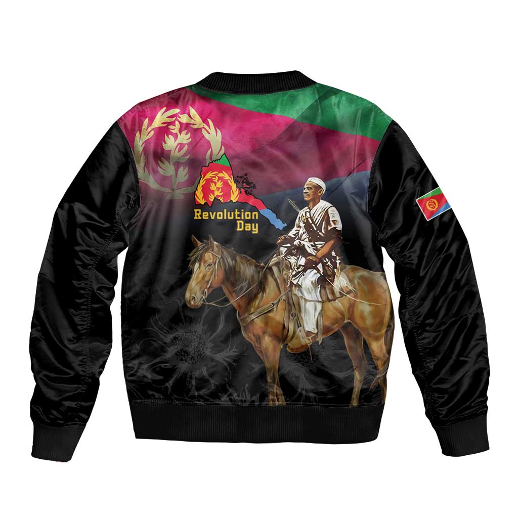 Happy Eritrea Revolution Day Sleeve Zip Bomber Jacket Remember Hamid Idris Awate - Wonder Print Shop
