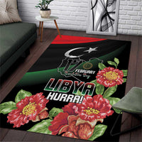 Libya Revolution Day Area Rug Libyan Map With Pomegranate Blossom - Wonder Print Shop