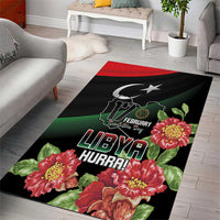 Libya Revolution Day Area Rug Libyan Map With Pomegranate Blossom - Wonder Print Shop