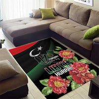 Libya Revolution Day Area Rug Libyan Map With Pomegranate Blossom - Wonder Print Shop