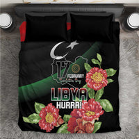 Libya Revolution Day Bedding Set Libyan Map With Pomegranate Blossom - Wonder Print Shop