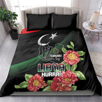 Libya Revolution Day Bedding Set Libyan Map With Pomegranate Blossom - Wonder Print Shop