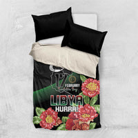 Libya Revolution Day Bedding Set Libyan Map With Pomegranate Blossom - Wonder Print Shop