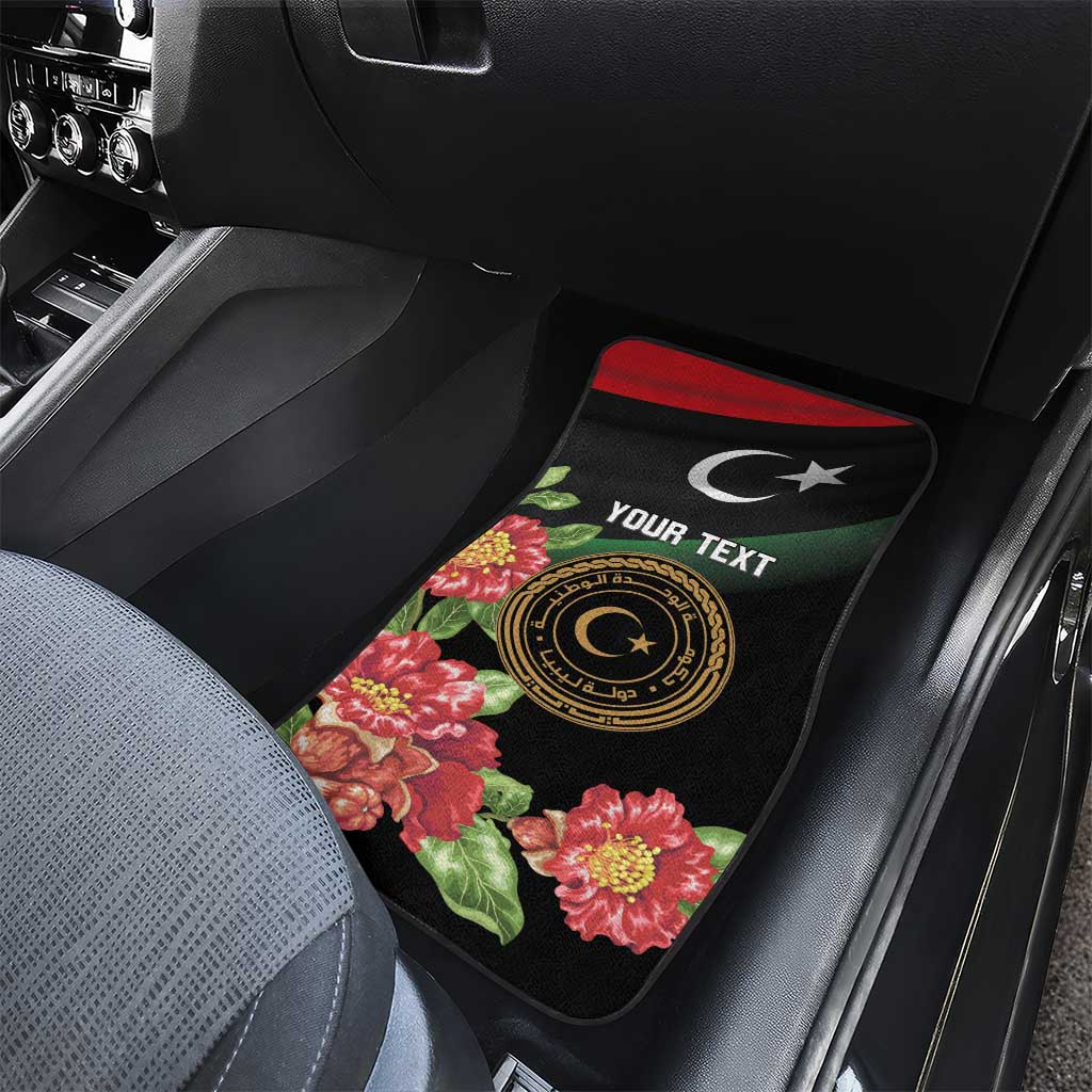 Libya Revolution Day Car Mats Libyan Map With Pomegranate Blossom - Wonder Print Shop