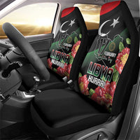 Libya Revolution Day Car Seat Cover Libyan Map With Pomegranate Blossom - Wonder Print Shop