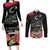 Personalized Libya Revolution Day Couples Matching Long Sleeve Bodycon Dress and Long Sleeve Button Shirt Libyan Map With Pomegranate Blossom - Wonder Print Shop