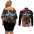 Personalized Libya Revolution Day Couples Matching Off Shoulder Short Dress and Long Sleeve Button Shirt Libyan Map With Pomegranate Blossom - Wonder Print Shop