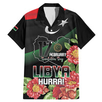 Personalized Libya Revolution Day Family Matching Mermaid Dress and Hawaiian Shirt Libyan Map With Pomegranate Blossom - Wonder Print Shop