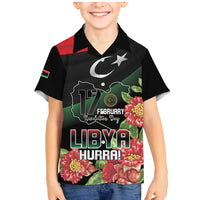 Personalized Libya Revolution Day Family Matching Mermaid Dress and Hawaiian Shirt Libyan Map With Pomegranate Blossom - Wonder Print Shop