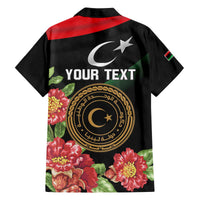 Personalized Libya Revolution Day Family Matching Off The Shoulder Long Sleeve Dress and Hawaiian Shirt Libyan Map With Pomegranate Blossom - Wonder Print Shop