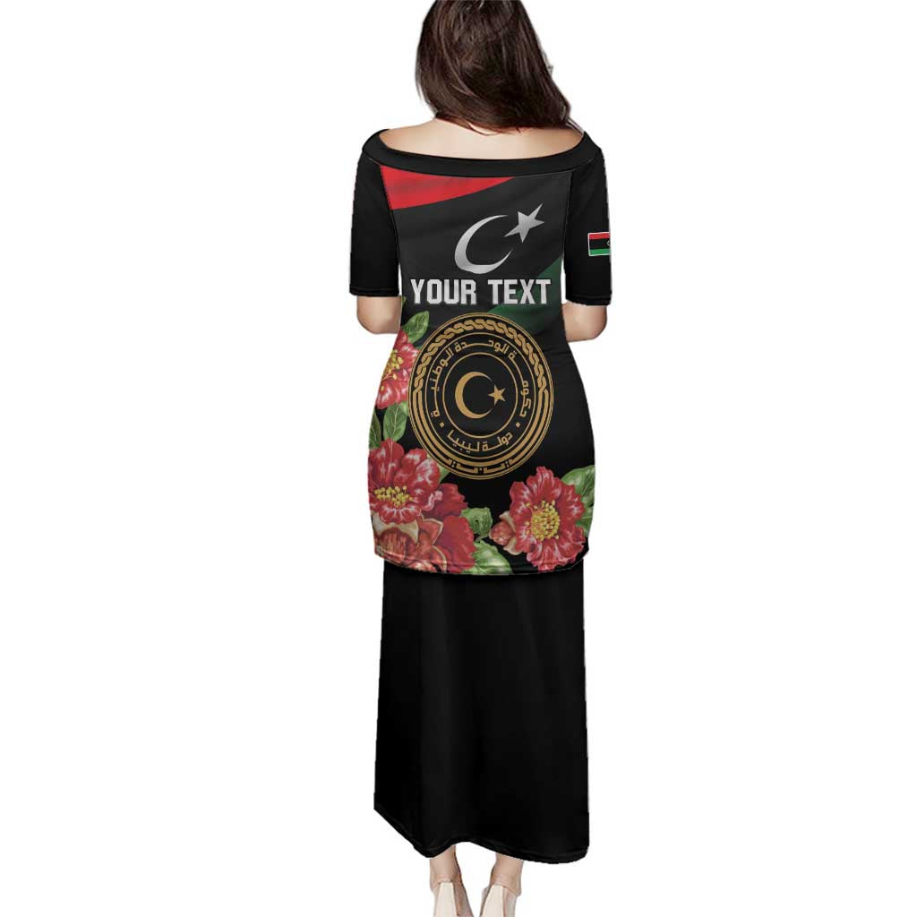 Personalized Libya Revolution Day Family Matching Puletasi and Hawaiian Shirt Libyan Map With Pomegranate Blossom - Wonder Print Shop