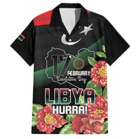 Personalized Libya Revolution Day Family Matching Short Sleeve Bodycon Dress and Hawaiian Shirt Libyan Map With Pomegranate Blossom - Wonder Print Shop