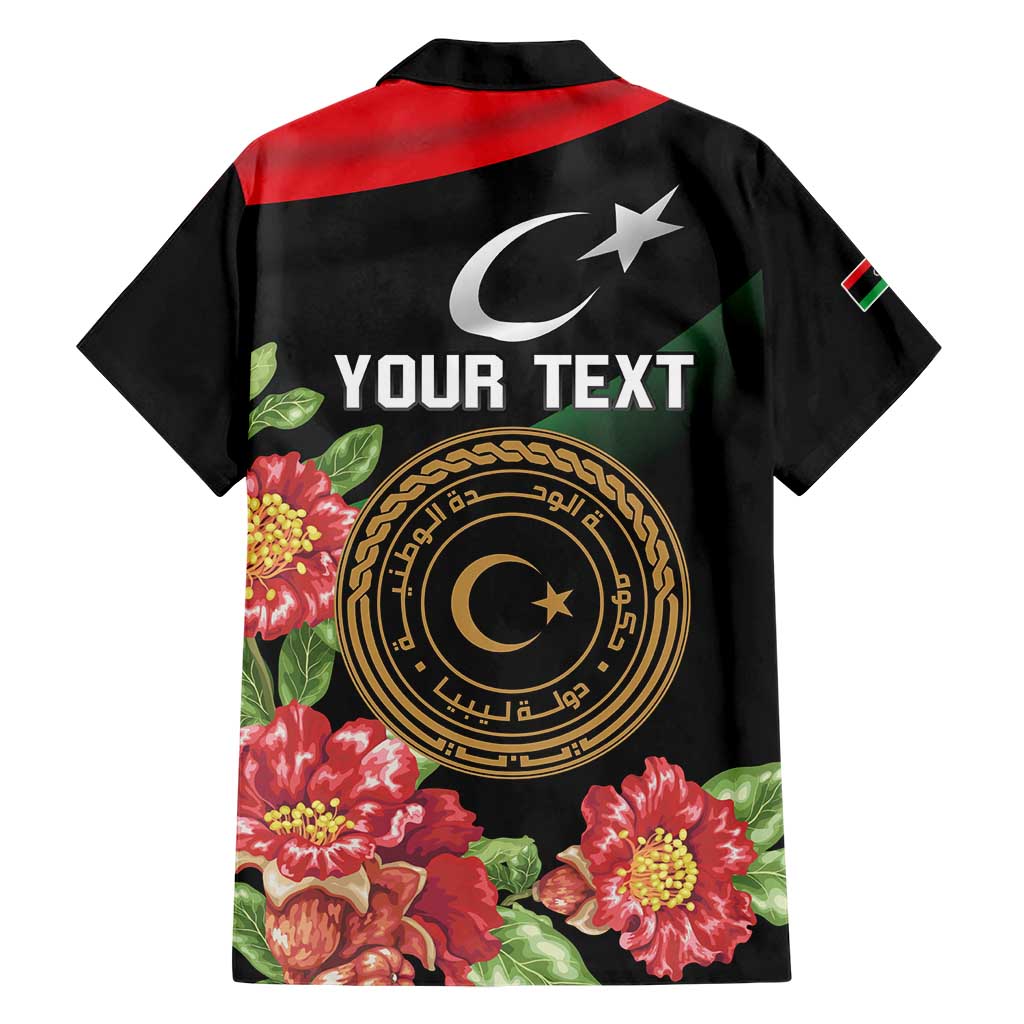 Personalized Libya Revolution Day Family Matching Short Sleeve Bodycon Dress and Hawaiian Shirt Libyan Map With Pomegranate Blossom - Wonder Print Shop