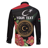 Personalized Libya Revolution Day Family Matching Short Sleeve Bodycon Dress and Hawaiian Shirt Libyan Map With Pomegranate Blossom - Wonder Print Shop