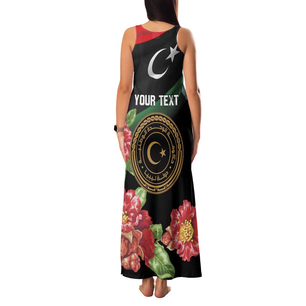 Personalized Libya Revolution Day Family Matching Tank Maxi Dress and Hawaiian Shirt Libyan Map With Pomegranate Blossom - Wonder Print Shop