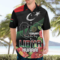 Personalized Libya Revolution Day Hawaiian Shirt Libyan Map With Pomegranate Blossom - Wonder Print Shop