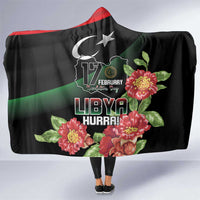 Libya Revolution Day Hooded Blanket Libyan Map With Pomegranate Blossom - Wonder Print Shop