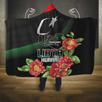 Libya Revolution Day Hooded Blanket Libyan Map With Pomegranate Blossom - Wonder Print Shop