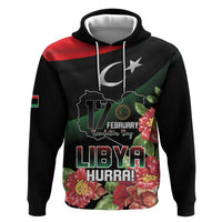 Personalized Libya Revolution Day Hoodie Libyan Map With Pomegranate Blossom - Wonder Print Shop