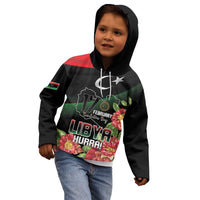 Personalized Libya Revolution Day Kid Hoodie Libyan Map With Pomegranate Blossom - Wonder Print Shop