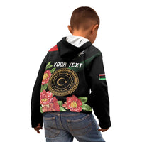 Personalized Libya Revolution Day Kid Hoodie Libyan Map With Pomegranate Blossom - Wonder Print Shop