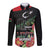 Personalized Libya Revolution Day Long Sleeve Button Shirt Libyan Map With Pomegranate Blossom - Wonder Print Shop