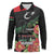 Personalized Libya Revolution Day Long Sleeve Polo Shirt Libyan Map With Pomegranate Blossom - Wonder Print Shop