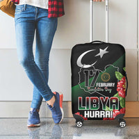 Libya Revolution Day Luggage Cover Libyan Map With Pomegranate Blossom - Wonder Print Shop