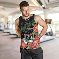 Personalized Libya Revolution Day Men Tank Top Libyan Map With Pomegranate Blossom - Wonder Print Shop