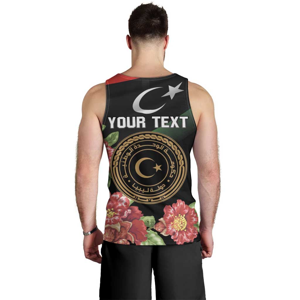 Personalized Libya Revolution Day Men Tank Top Libyan Map With Pomegranate Blossom - Wonder Print Shop
