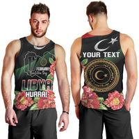Personalized Libya Revolution Day Men Tank Top Libyan Map With Pomegranate Blossom - Wonder Print Shop