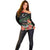Personalized Libya Revolution Day Off Shoulder Sweater Libyan Map With Pomegranate Blossom - Wonder Print Shop