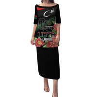 Personalized Libya Revolution Day Puletasi Libyan Map With Pomegranate Blossom - Wonder Print Shop