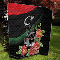 Libya Revolution Day Quilt Libyan Map With Pomegranate Blossom - Wonder Print Shop