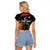 Personalized Libya Revolution Day Raglan Cropped T Shirt Libyan Map With Pomegranate Blossom - Wonder Print Shop