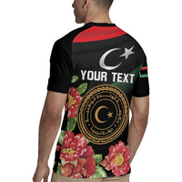 Personalized Libya Revolution Day Rugby Jersey Libyan Map With Pomegranate Blossom - Wonder Print Shop