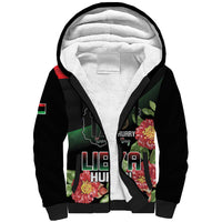 Personalized Libya Revolution Day Sherpa Hoodie Libyan Map With Pomegranate Blossom - Wonder Print Shop