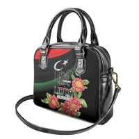 Libya Revolution Day Shoulder Handbag Libyan Map With Pomegranate Blossom - Wonder Print Shop
